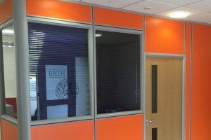 Demountable office partition Bath Uni internal